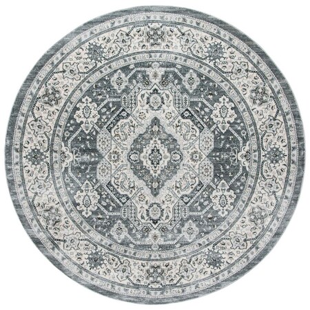 Safavieh 4 x 4 ft. Isabella Contemporary Round Power Loomed Rug; Grey & Cream ISA916F-4R